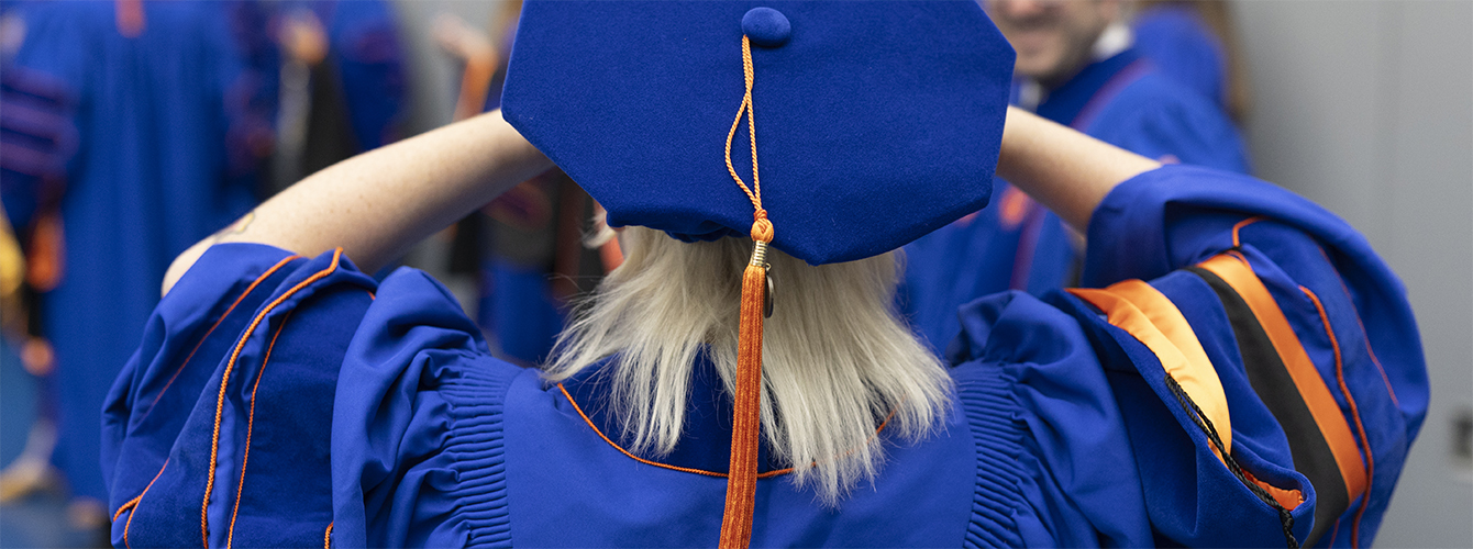 Students at PhD commencement.